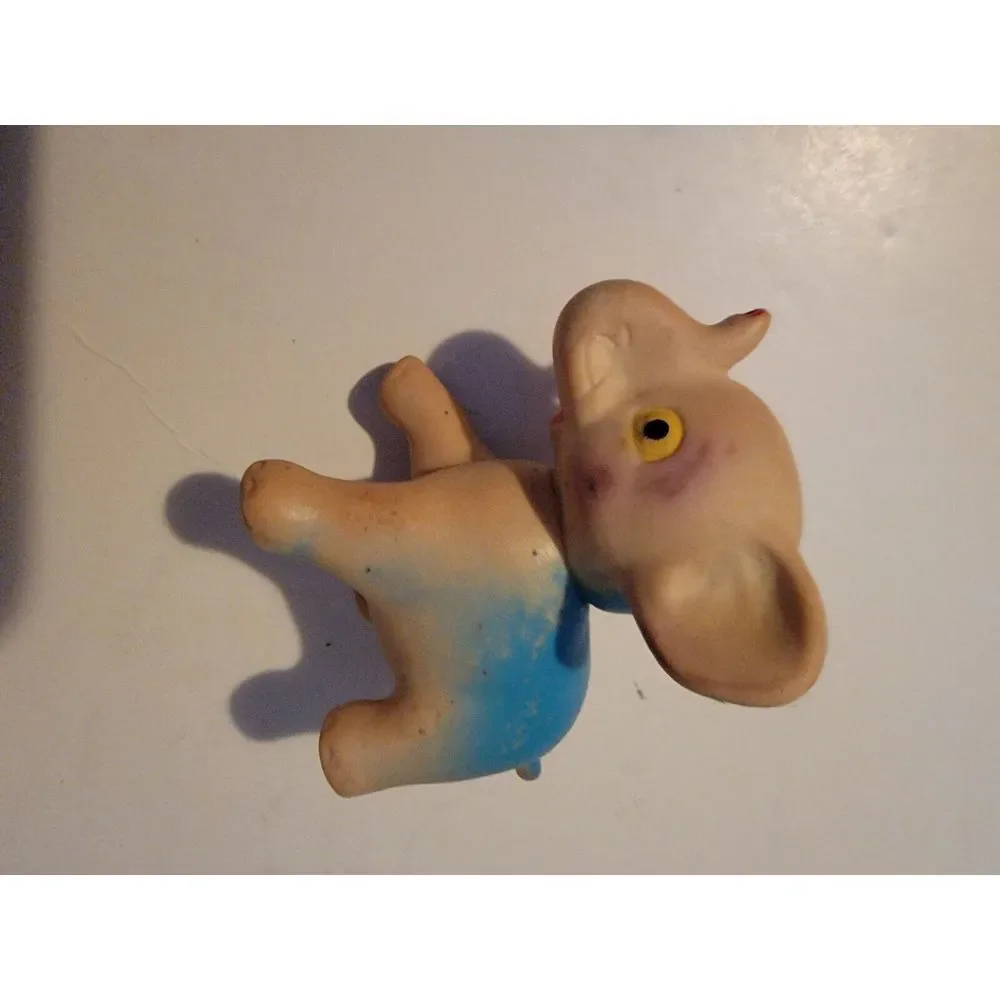 Vintage Blue Elephant Vinyl Rubber Squeaky Toy Vtg‎ Retro Rare